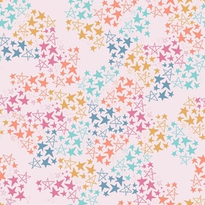 Pastel stars on pink