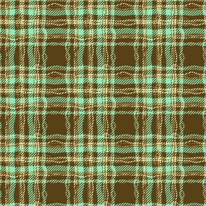 70s chocolate with mint accents twisty plaid
