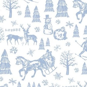Winter Toile - Blue - Reduced Scale