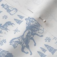 Winter Toile - Blue - Itsy Bitsy Scale