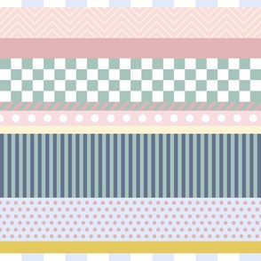 Stacking Stripes & Dots | M size | 12" | Pastel colours