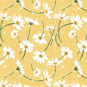 Daisies - April Birth Flower | M size | 12" I on Primula yellow