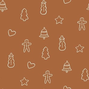 Christmas Gingerbread Cookies - Medium brown