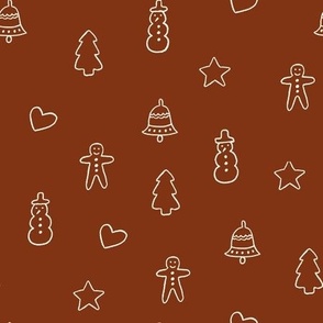 Christmas Gingerbread Cookies - Bright brown