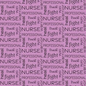 Nurse character words, purple, black