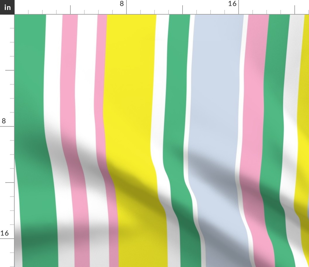 STRIPES_Green Pink Yellow Baby Blue