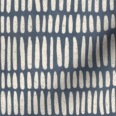 Mud cloth short stripes - Medium blue