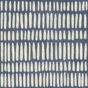 Mud cloth short stripes - Medium blue