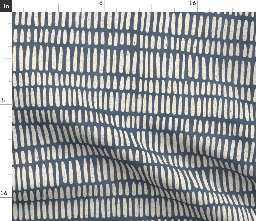 Mud cloth short stripes - Medium blue