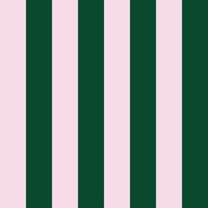 Fat Stripe - Soft Pink & Emerald Green