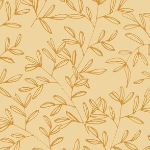 Medium // Flourishing Foliage: Leaves & Vines - Sunlight Yellow