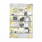 2025 Calendar- Cats in the Kitchen- Gold and Silver- Novelty Cute Cat