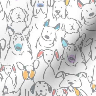Color Pop Doodle Dogs - Rainbow - Midi Scale