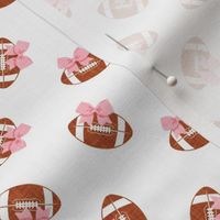 Football Cheer - Cheerleading bows - football - pink on white - LAD21