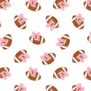 Football Cheer - Cheerleading bows - football - pink on white - LAD21
