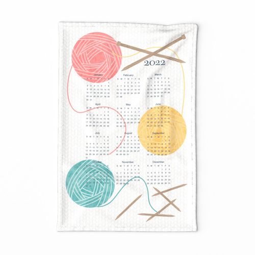 Knitting Calendar 2022 Fabric Spoonflower