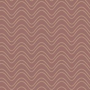 Large // Wandering Rivers: Wavy Horizontal Stripes - Burlwood Purple