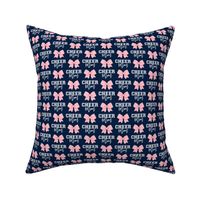 Cheer Mom - bows - pink on navy - LAD21