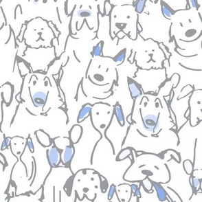 Color Pop Doodle Dogs - Bluebird - Midi Scale