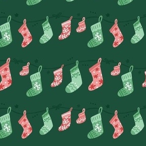 Christmas Socks cozy holiday green