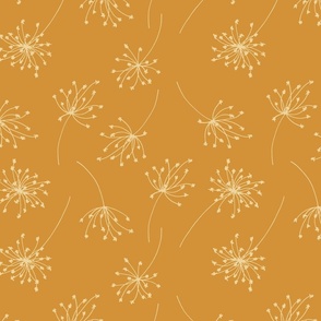 Large // Wish: Abstract Dandelion Flower - Sunflower Yellow