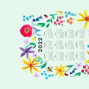 2022 Tea Towel Floral Calendar by Tiffani Evans