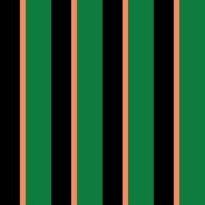 Fat Stripe, Thin Stripe - Green, Tangerine, Black