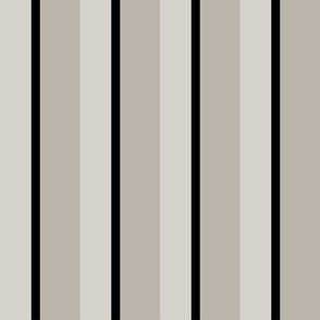 Fat Stripe, Thin Stripe - Grey Linen White