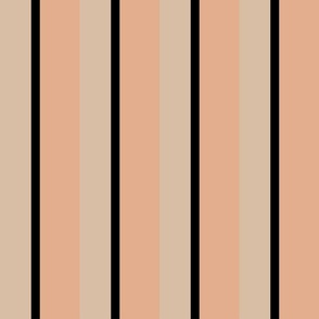 Fat Stripe, Thin Stripe - Pink, Peach, Black