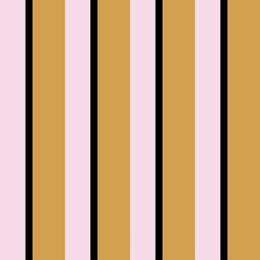Fat Stripe, Thin Stripe - Pink, Mustard, Black
