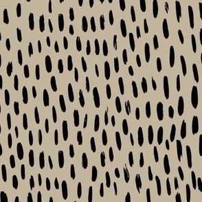 Abstract Droplet Brush - Beige & Black