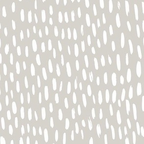 Abstract Droplet Brush - Linen Beige  & White