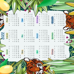 Tiger's  Calendar tea towel  
