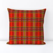 Red, green, burgundy and light blue tartan - Large scale