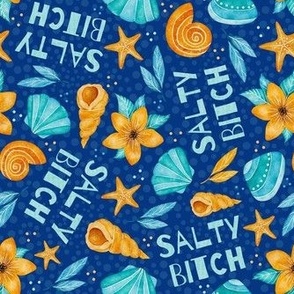 Medium Scale Salty Bitch Sarcastic Sweary Adult Beach Ocean Humor Seashells Starfish