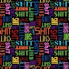 Small Scale Shit Colorful Word Scatter Sarcastic Sweary Adult Humor