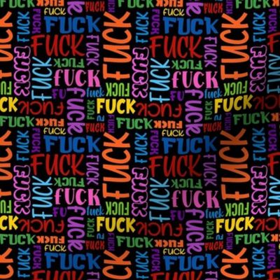 Small Scale Fuck Colorful F Word Scatter Sarcastic Sweary Adult Humor
