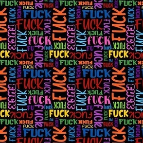 Small Scale Fuck Colorful F Word Scatter Sarcastic Sweary Adult Humor