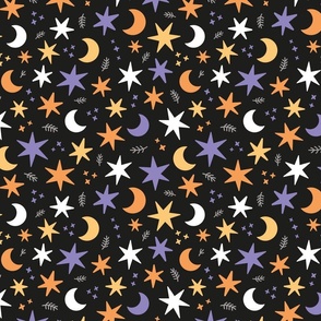 Halloween Moon andStars Black