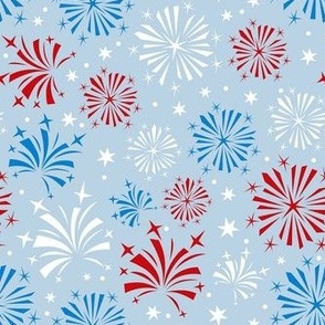 Medium Scale Patriotic Red White and Blue Fireworks USA July 4 Memorial Day
