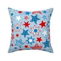 Large Scale Patriotic Red White and Blue Stars USA July 4 Memorial Day