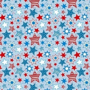 Small Scale Patriotic Red White and Blue Stars USA July 4 Memorial Day