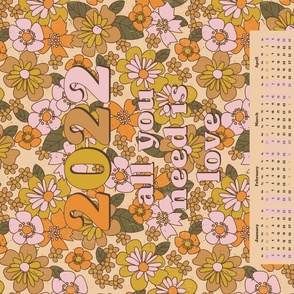 Retro 70s Floral Calendar