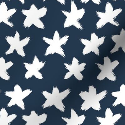 Bigger Scale White Stars on Navy Blue Patriotic USA Fourth of July
