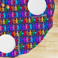 Bigger Scale Team Pride Colorful Rainbow Cutout Paper Dolls Hearts