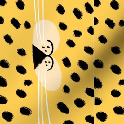 Cheetah Animal Face Mask Fabric Kids