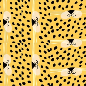 Cheetah Animal Face Mask Fabric Kids