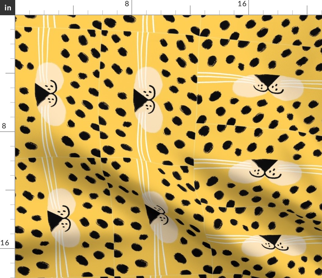 Cheetah Animal Face Mask Fabric Kids