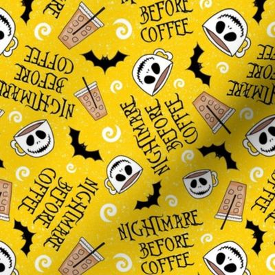 Medium Scale Nightmare Before Coffee Funny Sarcastic Jack Skeleton Pumpkin