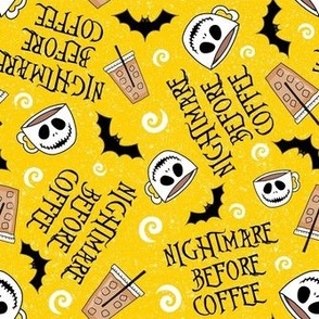 Medium Scale Nightmare Before Coffee Funny Sarcastic Jack Skeleton Pumpkin